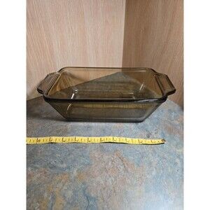 Anchor Hocking Ovenware Amber Glass Baking Dish Loaf Dish  9" x 5" VGC